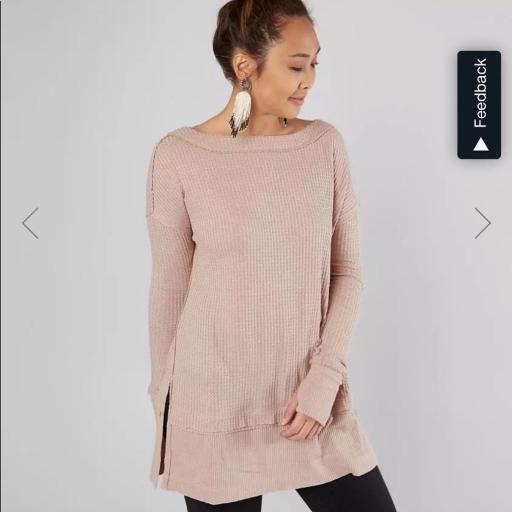 Free People North Shore Thermal Tunic Tee - Large